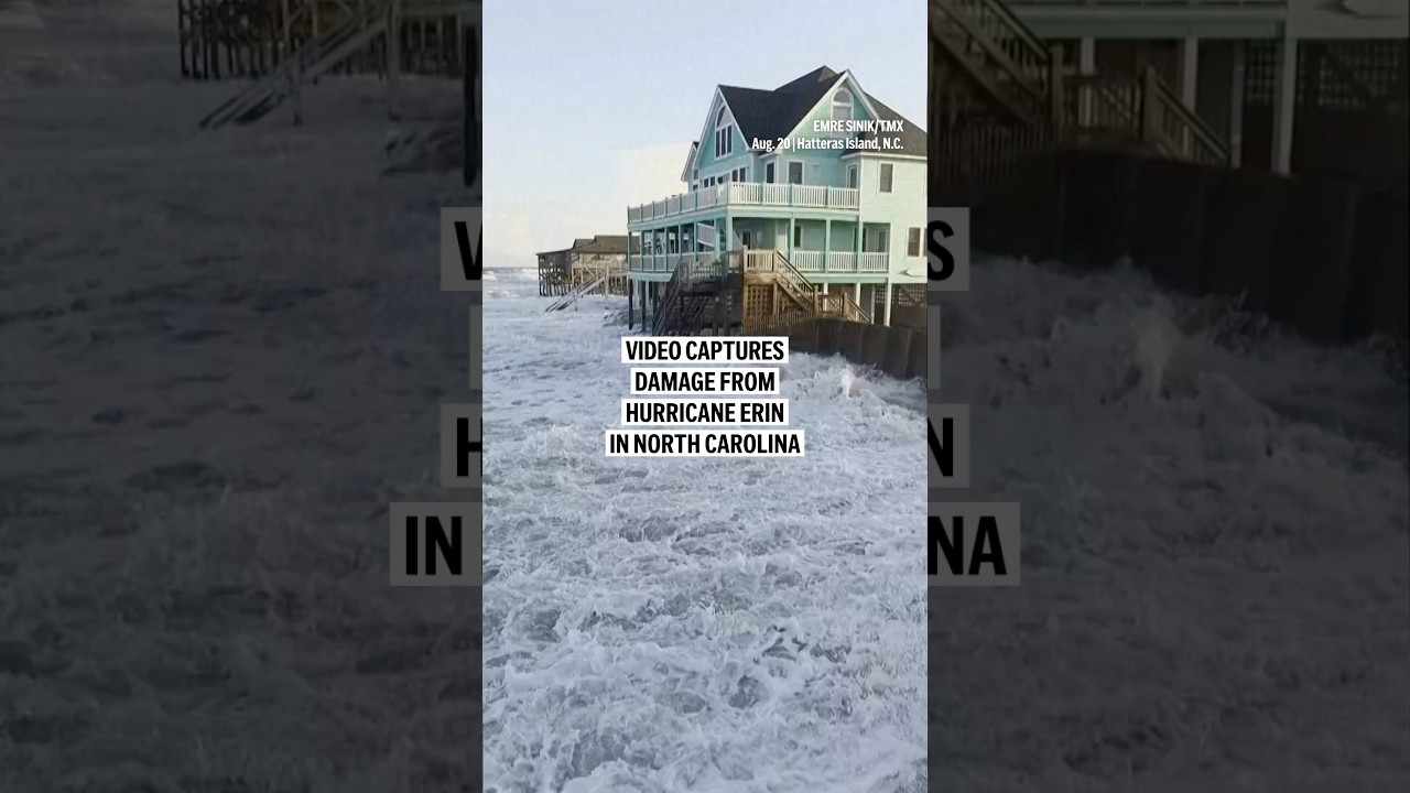Video captures damage from Hurricane Erin in North Carolina