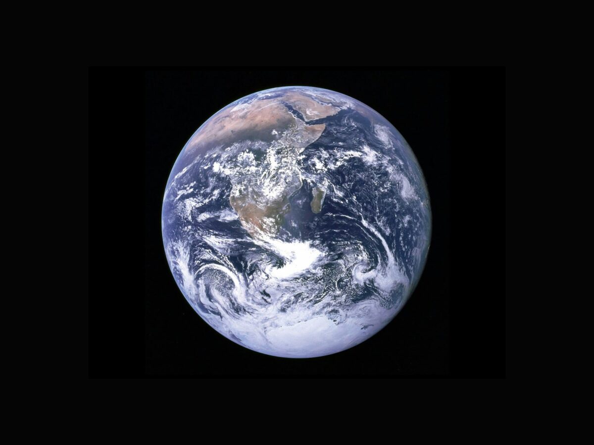 Earth with clouds above the African continent, omšové víno